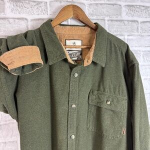 Legendary Whitetails Buck Camp Forest Green Flannel Button Up Shirt Mens 3XL